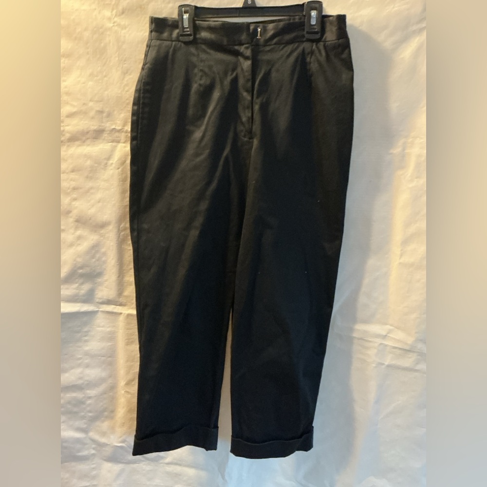 Coldwater Creek Black Capris with Cuffed Hem